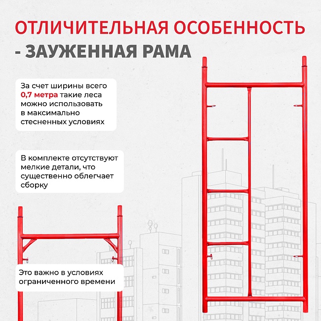 Леса строительные рамные Промышленник ЛРСП 20 секция с лестницей фото 4