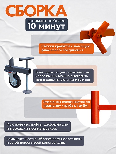 Вышка-тура TeaM ВСП 2.0х2.0, 2.8 м фото 5