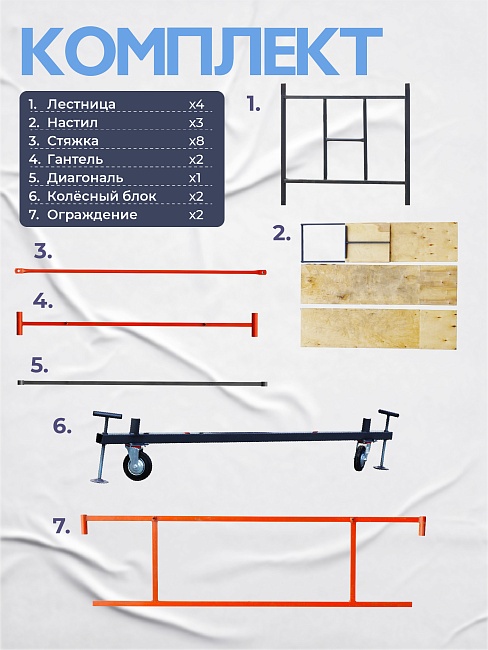 Вышка-тура TeaM ВСП 1.6х2.0, 2.8 м фото 4