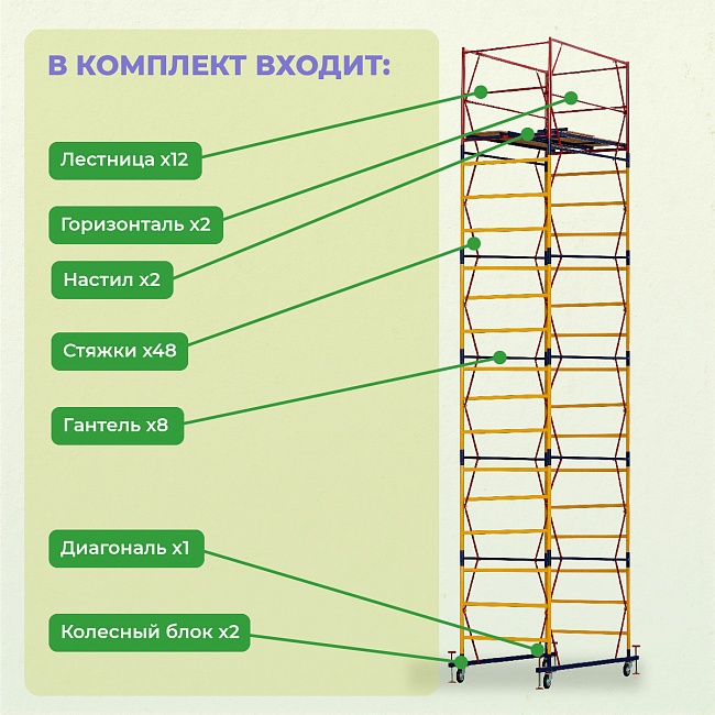 Вышка-тура Промышленник ВСП 1.2х2.0, 7.6 м ver. 2.0 фото 3